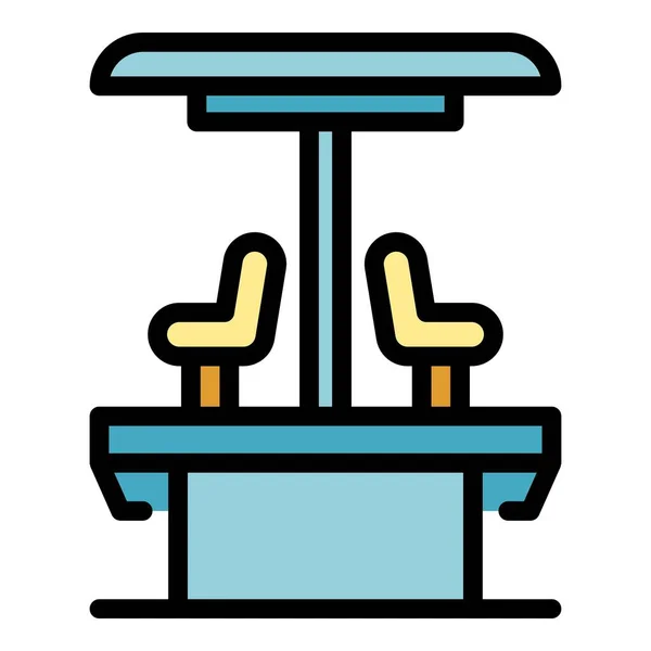 Carrossel com assentos ícone cor contorno vetor —  Vetores de Stock