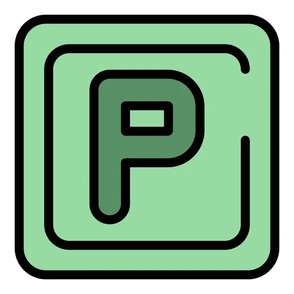 Вектор кольорового контуру значка паркування — стоковий вектор