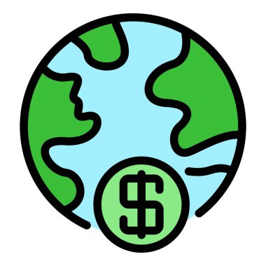 Etkileşimli TV genel simgesi renk ana hatları vektörü