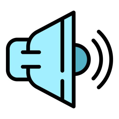 Etkileşimli TV ses simgesi renk ana hatları vektörü