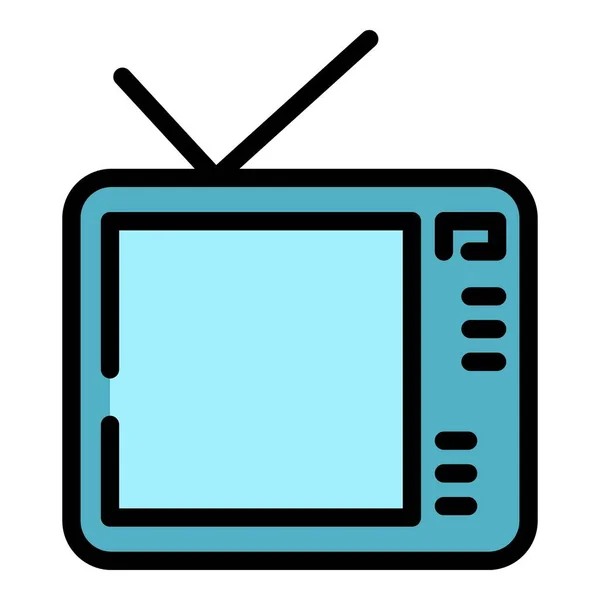 Interactive tv media icon color outline vector — Stock Vector