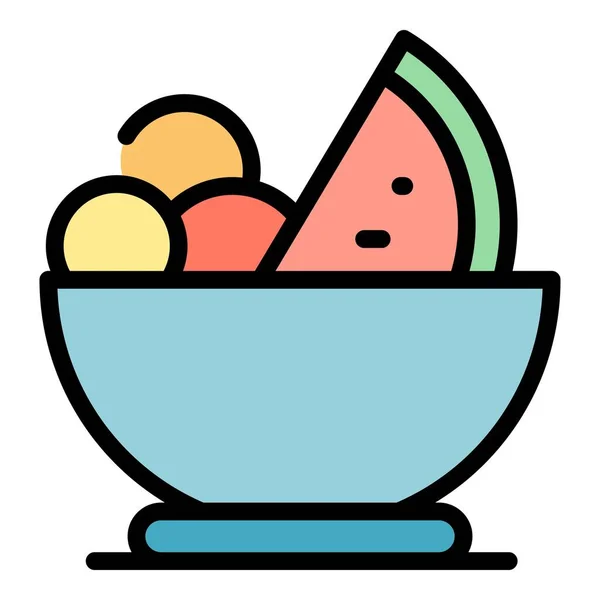 Tasty fruit salad icon color outline vector — Stock Vector