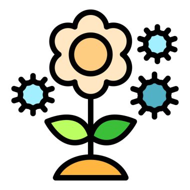 Polen alerjisi simgesi renk ana hatları vektörü