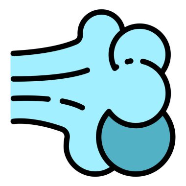 Toza alerjisi simgesi renk ana hatları vektörü