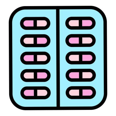 Alerji tedavisi simgesi renk ana hatları vektörü