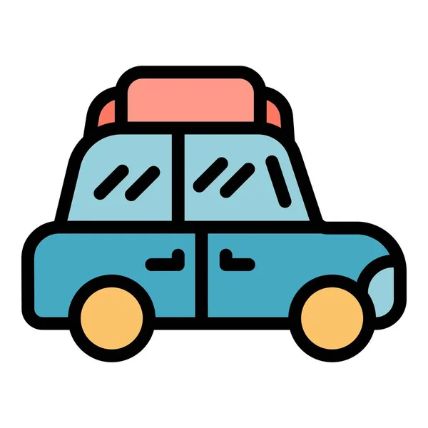 Petite voiture boîte de toit icône couleur contour vecteur — Image vectorielle