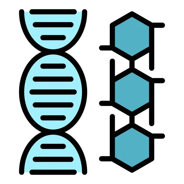 Allergie dna icône couleur contour vecteur — Image vectorielle