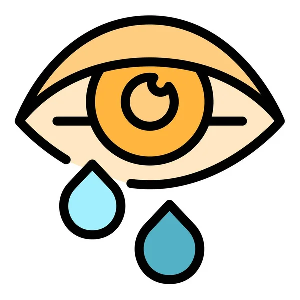Allergisches Auge Symbol Farbe Umrissvektor — Stockvektor