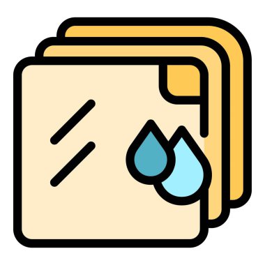 Hijyen mendil simgesi renk ana hatları vektörü