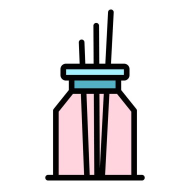 Hava temizleyici simge renk ana hatları vektörü