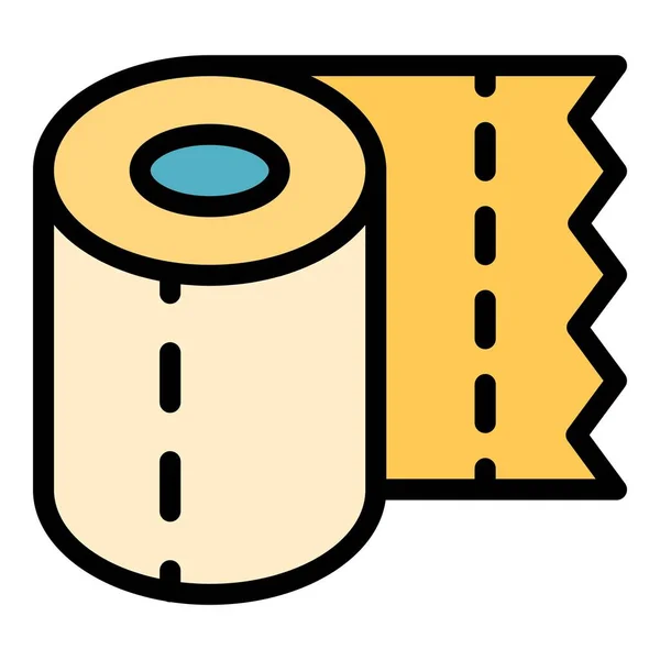 Rolltaschentuch-Symbol Farbe Umrissvektor — Stockvektor