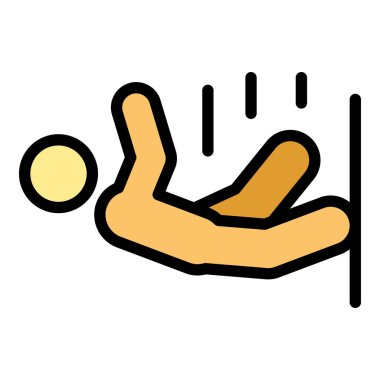 Dikkatsiz kişi simge renk ana hatları vektörüne düşer