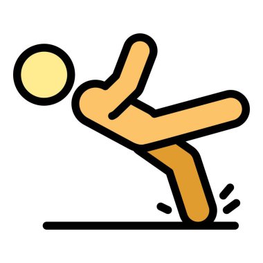 Kaza kişisi simgesi renk ana hatları vektörü