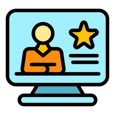 Çevrimiçi simge renk ana hatları vektöründen hoşlanmadım