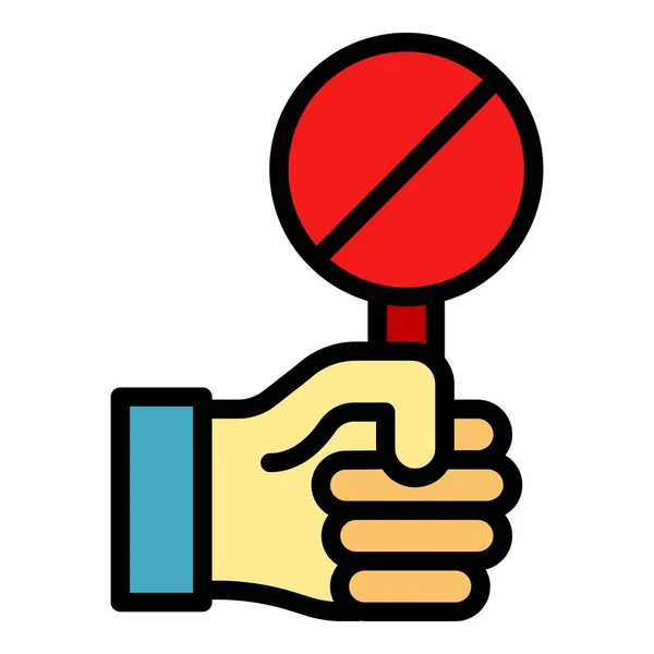 Protest hand icon color outline vector — Stock Vector