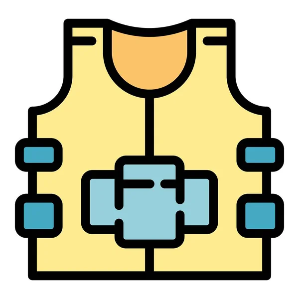 Kogelvrij vest pictogram kleurenschema vector — Stockvector