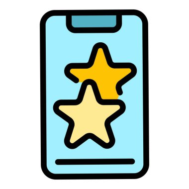 Akıllı telefon favorisi simge renk ana hatları vektöründen hoşlanmıyor