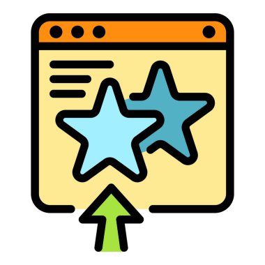 Çevrimiçi ağ sıralama simgesi renk ana hatları vektörü