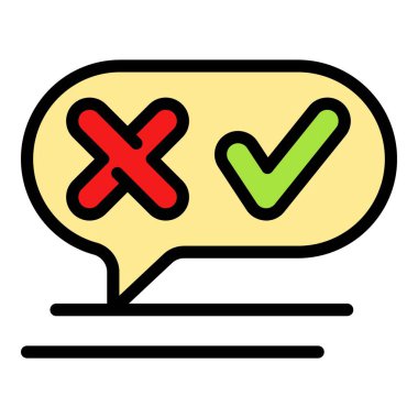 Sohbet anket simgesi renk ana hatları vektörü