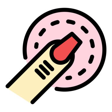 Parmak dokunma duyusu simgesi renk ana hatları vektörü