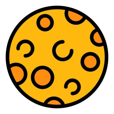 Gezegen asteroit simgesi renk ana hatları vektörü