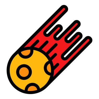 Göktaşı simgesi renk ana hatları vektörü