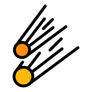 Astroloji asteroit simgesi renk çizgisi vektörü