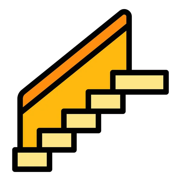 Stairs icon color outline vector — Stock Vector