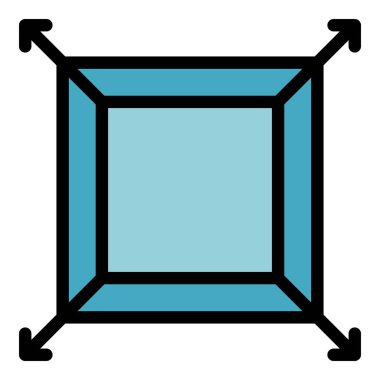 Boyut yeniden dizayn rengi dış hat vektörü