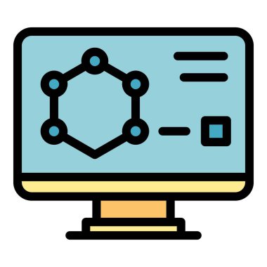 Ekran yeniden dizayn simgesi renk ana hatları vektörü