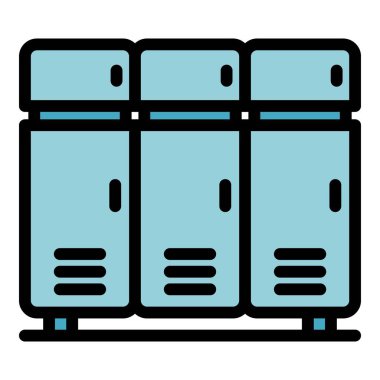 Havuz dolabı simgesi renk ana hatları vektörü