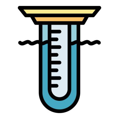 Havuz suyu pompası ikonu renk ana hatları vektörü