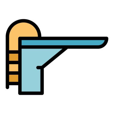 Su havuzu simgesi renk ana hatları vektörü