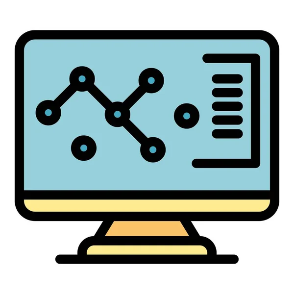 Moniteur icône refonte couleur contour vecteur — Image vectorielle