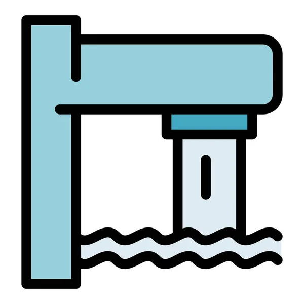 Toque no ícone da piscina de água vetor de contorno de cor — Vetor de Stock