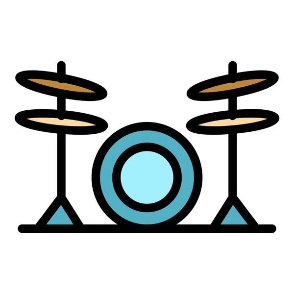 Tambours musicaux icône couleur contour vecteur — Image vectorielle