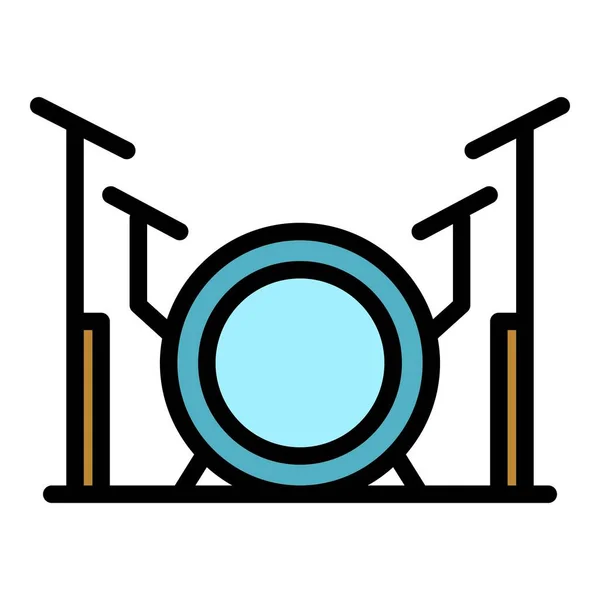 Band trummor ikon färg kontur vektor — Stock vektor