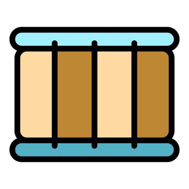 Konser davul simgesi renk ana hatları vektörü