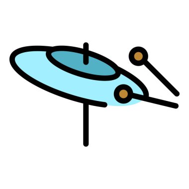 Olay davul simgesi renk ana hatları vektörü