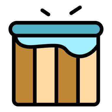 Metal davul simgesi renk ana hatları vektörü