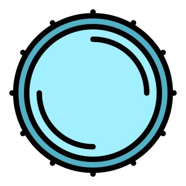 Elektronik davul simgesi renk ana hatları vektörü