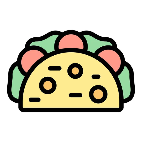 Taco snack icono color contorno vector — Archivo Imágenes Vectoriales