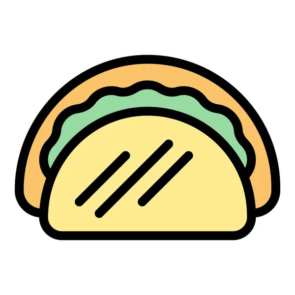 Taco refeição ícone cor esboço vetor — Vetor de Stock