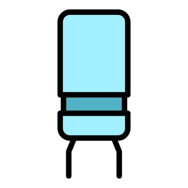 Direnç bileşeni simgesi renk ana hatları vektörü