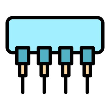 Direnç aygıtı simgesi renk ana hatları vektörü