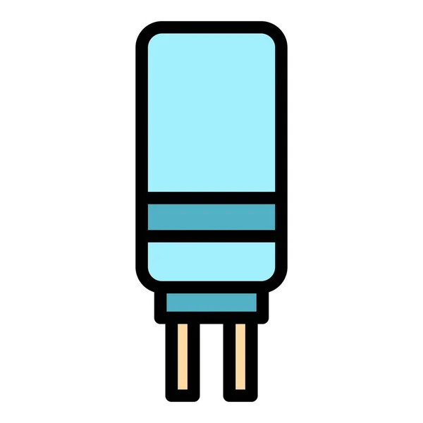 Resistor icono color contorno vector — Archivo Imágenes Vectoriales