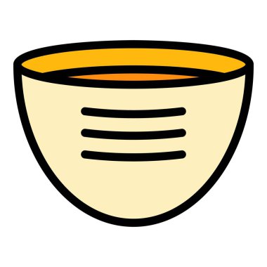 Pocket pita simgesi renk ana hatları vektörü