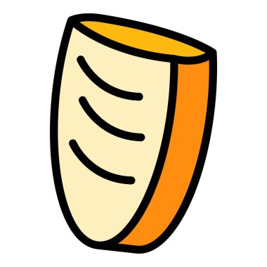 Falafel pita simgesi renk dış hat vektörü