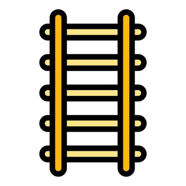 Merdiven merdiveni simgesi renk dış hat vektörü