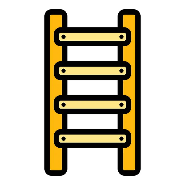 Construction step ladder icon color outline vector — Stock Vector